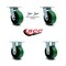Service Caster 8 Inch Green Poly on Steel Caster Set with Roller Bearings 2 Swivel Lock 2 Rigid SCC-30CS820-PUR-GB-BSL-2-R-2 - alternate 3